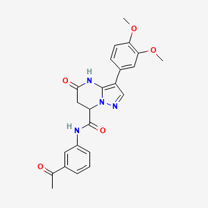 N-(3-acetylphenyl)-3-(3,4-dimethoxyphenyl)-5-hydroxy-6,7-dihydropyrazolo[1,5-a]pyrimidine-7-carboxamide