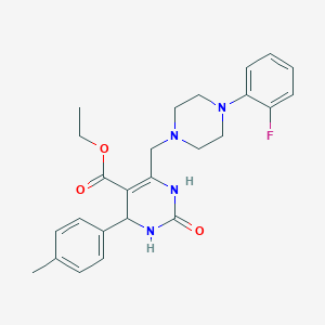 molecular formula C25H29FN4O3 B11290835 Ethyl 6-{[4-(2-fluorophenyl)piperazin-1-yl]methyl}-4-(4-methylphenyl)-2-oxo-1,2,3,4-tetrahydropyrimidine-5-carboxylate 