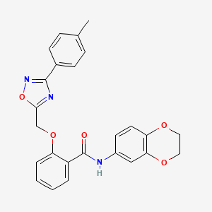 N-(2,3-dihydro-1,4-benzodioxin-6-yl)-2-{[3-(4-methylphenyl)-1,2,4-oxadiazol-5-yl]methoxy}benzamide