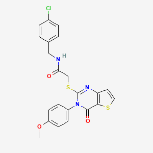 molecular formula C22H18ClN3O3S2 B11290848 N-(4-chlorobenzyl)-2-{[3-(4-methoxyphenyl)-4-oxo-3,4-dihydrothieno[3,2-d]pyrimidin-2-yl]sulfanyl}acetamide 