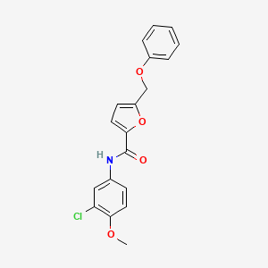 molecular formula C19H16ClNO4 B11290850 N-(3-chloro-4-methoxyphenyl)-5-(phenoxymethyl)furan-2-carboxamide 