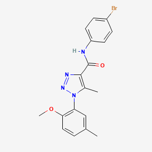 molecular formula C18H17BrN4O2 B11290885 N-(4-bromophenyl)-1-(2-methoxy-5-methylphenyl)-5-methyl-1H-1,2,3-triazole-4-carboxamide 