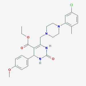 Ethyl 6-{[4-(5-chloro-2-methylphenyl)piperazin-1-yl]methyl}-4-(4-methoxyphenyl)-2-oxo-1,2,3,4-tetrahydropyrimidine-5-carboxylate