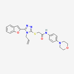 molecular formula C25H25N5O3S B11290894 2-{[5-(1-benzofuran-2-yl)-4-(prop-2-en-1-yl)-4H-1,2,4-triazol-3-yl]sulfanyl}-N-[4-(morpholin-4-yl)phenyl]acetamide 