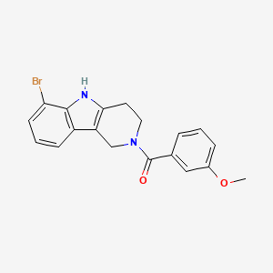 molecular formula C19H17BrN2O2 B11290895 6-bromo-2-(3-methoxybenzoyl)-2,3,4,5-tetrahydro-1H-pyrido[4,3-b]indole 