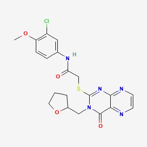 molecular formula C20H20ClN5O4S B11290904 N-(3-chloro-4-methoxyphenyl)-2-({4-oxo-3-[(oxolan-2-yl)methyl]-3,4-dihydropteridin-2-yl}sulfanyl)acetamide 