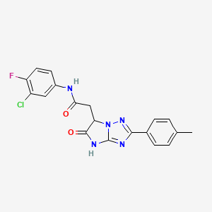 N-(3-chloro-4-fluorophenyl)-2-[2-(4-methylphenyl)-5-oxo-5,6-dihydro-4H-imidazo[1,2-b][1,2,4]triazol-6-yl]acetamide