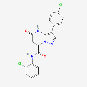 N-(2-chlorophenyl)-3-(4-chlorophenyl)-5-hydroxy-6,7-dihydropyrazolo[1,5-a]pyrimidine-7-carboxamide