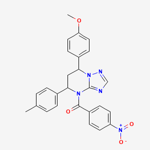 [7-(4-methoxyphenyl)-5-(4-methylphenyl)-6,7-dihydro[1,2,4]triazolo[1,5-a]pyrimidin-4(5H)-yl](4-nitrophenyl)methanone