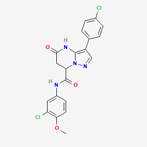 N-(3-chloro-4-methoxyphenyl)-3-(4-chlorophenyl)-5-hydroxy-6,7-dihydropyrazolo[1,5-a]pyrimidine-7-carboxamide