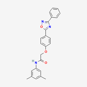 molecular formula C24H21N3O3 B11290973 N-(3,5-dimethylphenyl)-2-[4-(3-phenyl-1,2,4-oxadiazol-5-yl)phenoxy]acetamide 