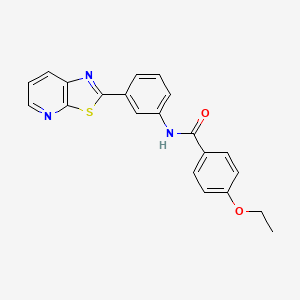 molecular formula C21H17N3O2S B11290989 4-Ethoxy-N-(3-{[1,3]thiazolo[5,4-B]pyridin-2-YL}phenyl)benzamide 