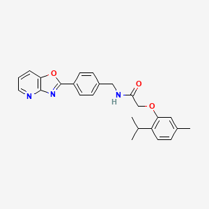 molecular formula C25H25N3O3 B11291023 2-(2-isopropyl-5-methylphenoxy)-N-(4-[1,3]oxazolo[4,5-b]pyridin-2-ylbenzyl)acetamide 