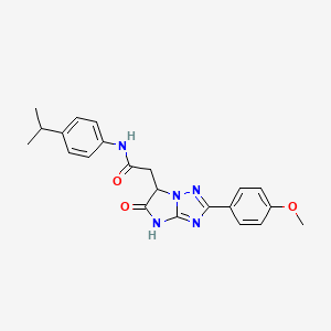 molecular formula C22H23N5O3 B11291032 2-[2-(4-methoxyphenyl)-5-oxo-5,6-dihydro-4H-imidazo[1,2-b][1,2,4]triazol-6-yl]-N-[4-(propan-2-yl)phenyl]acetamide 