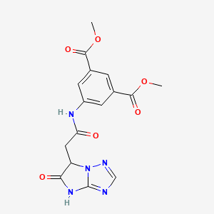 molecular formula C16H15N5O6 B11291034 dimethyl 5-{[(5-oxo-5,6-dihydro-4H-imidazo[1,2-b][1,2,4]triazol-6-yl)acetyl]amino}benzene-1,3-dicarboxylate 