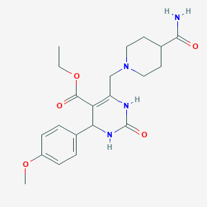 molecular formula C21H28N4O5 B11291052 Ethyl 6-[(4-carbamoylpiperidin-1-yl)methyl]-4-(4-methoxyphenyl)-2-oxo-1,2,3,4-tetrahydropyrimidine-5-carboxylate 