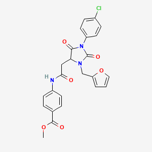 Methyl 4-({[1-(4-chlorophenyl)-3-(furan-2-ylmethyl)-2,5-dioxoimidazolidin-4-yl]acetyl}amino)benzoate