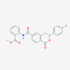 methyl 2-({[3-(4-fluorophenyl)-1-oxo-3,4-dihydro-1H-isochromen-6-yl]carbonyl}amino)benzoate