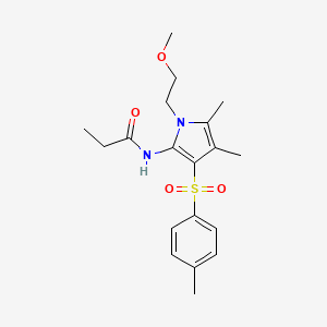 N-{1-(2-methoxyethyl)-4,5-dimethyl-3-[(4-methylphenyl)sulfonyl]-1H-pyrrol-2-yl}propanamide