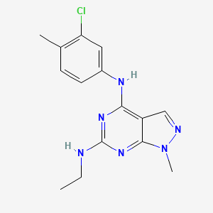 molecular formula C15H17ClN6 B11291108 N~4~-(3-chloro-4-methylphenyl)-N~6~-ethyl-1-methyl-1H-pyrazolo[3,4-d]pyrimidine-4,6-diamine CAS No. 878064-24-5