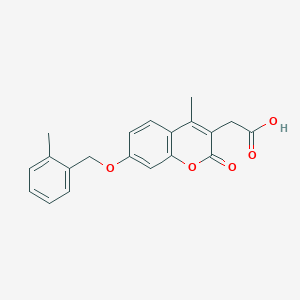 molecular formula C20H18O5 B11291122 {4-methyl-7-[(2-methylbenzyl)oxy]-2-oxo-2H-chromen-3-yl}acetic acid 