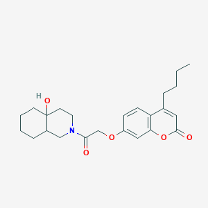 molecular formula C24H31NO5 B11291133 4-butyl-7-[2-(4a-hydroxyoctahydroisoquinolin-2(1H)-yl)-2-oxoethoxy]-2H-chromen-2-one 