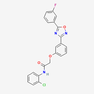 molecular formula C22H15ClFN3O3 B11291146 N-(2-chlorophenyl)-2-{3-[5-(3-fluorophenyl)-1,2,4-oxadiazol-3-yl]phenoxy}acetamide 