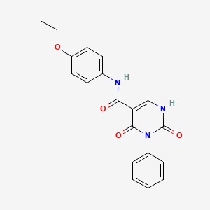 molecular formula C19H17N3O4 B11291154 N-(4-ethoxyphenyl)-2,4-dioxo-3-phenyl-1,2,3,4-tetrahydropyrimidine-5-carboxamide 