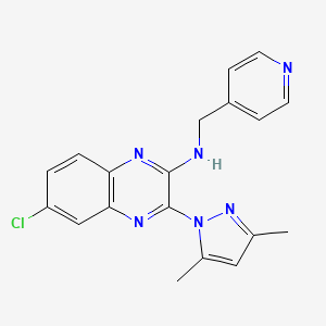 6-chloro-3-(3,5-dimethyl-1H-pyrazol-1-yl)-N-(pyridin-4-ylmethyl)quinoxalin-2-amine