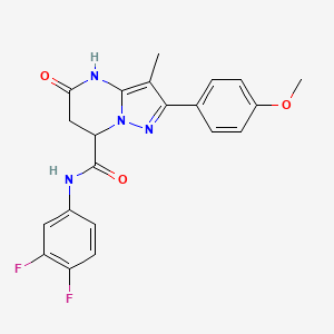 molecular formula C21H18F2N4O3 B11291161 N-(3,4-difluorophenyl)-5-hydroxy-2-(4-methoxyphenyl)-3-methyl-6,7-dihydropyrazolo[1,5-a]pyrimidine-7-carboxamide 