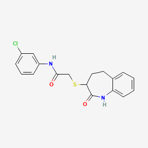 molecular formula C18H17ClN2O2S B11291162 N-(3-chlorophenyl)-2-[(2-hydroxy-4,5-dihydro-3H-1-benzazepin-3-yl)sulfanyl]acetamide 