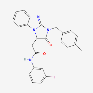 molecular formula C25H21FN4O2 B11291171 N-(3-fluorophenyl)-2-[1-(4-methylbenzyl)-2-oxo-2,3-dihydro-1H-imidazo[1,2-a]benzimidazol-3-yl]acetamide 