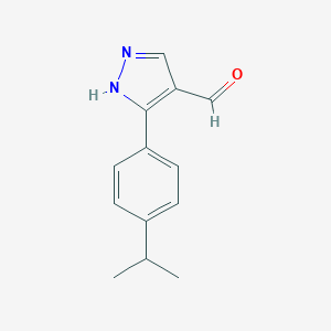 molecular formula C13H14N2O B112912 3-(4-异丙基苯基)-1H-吡唑-4-甲醛 CAS No. 696646-74-9