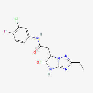 N-(3-chloro-4-fluorophenyl)-2-(2-ethyl-5-oxo-5,6-dihydro-4H-imidazo[1,2-b][1,2,4]triazol-6-yl)acetamide