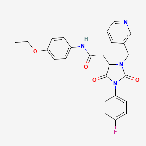 N-(4-ethoxyphenyl)-2-[1-(4-fluorophenyl)-2,5-dioxo-3-(pyridin-3-ylmethyl)imidazolidin-4-yl]acetamide