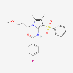 4-fluoro-N-[1-(3-methoxypropyl)-4,5-dimethyl-3-(phenylsulfonyl)-1H-pyrrol-2-yl]benzamide