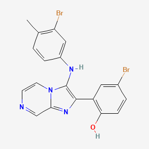 4-Bromo-2-{3-[(3-bromo-4-methylphenyl)amino]imidazo[1,2-a]pyrazin-2-yl}phenol