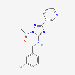 1-{5-[(3-chlorobenzyl)amino]-3-(pyridin-3-yl)-1H-1,2,4-triazol-1-yl}ethanone