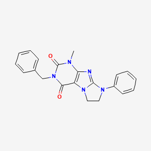 molecular formula C21H19N5O2 B11291291 3-benzyl-1-methyl-8-phenyl-7,8-dihydro-1H-imidazo[2,1-f]purine-2,4(3H,6H)-dione 