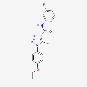 molecular formula C18H17FN4O2 B11291328 1-(4-ethoxyphenyl)-N-(3-fluorophenyl)-5-methyl-1H-1,2,3-triazole-4-carboxamide 