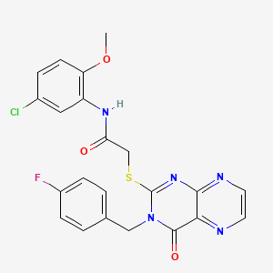 N-(5-chloro-2-methoxyphenyl)-2-({3-[(4-fluorophenyl)methyl]-4-oxo-3,4-dihydropteridin-2-yl}sulfanyl)acetamide