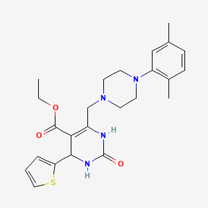 Ethyl 6-{[4-(2,5-dimethylphenyl)piperazin-1-yl]methyl}-2-oxo-4-(thiophen-2-yl)-1,2,3,4-tetrahydropyrimidine-5-carboxylate