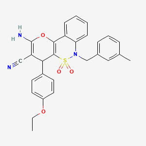 molecular formula C28H25N3O4S B11291352 2-Amino-4-(4-ethoxyphenyl)-6-(3-methylbenzyl)-4,6-dihydropyrano[3,2-c][2,1]benzothiazine-3-carbonitrile 5,5-dioxide 