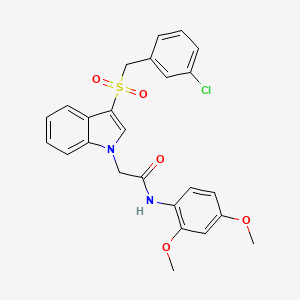 2-(3-((3-chlorobenzyl)sulfonyl)-1H-indol-1-yl)-N-(2,4-dimethoxyphenyl)acetamide