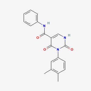 molecular formula C19H17N3O3 B11291410 3-(3,4-dimethylphenyl)-2,4-dioxo-N-phenyl-1,2,3,4-tetrahydropyrimidine-5-carboxamide 