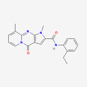 molecular formula C21H20N4O2 B11291440 N-(2-ethylphenyl)-1,9-dimethyl-4-oxo-1,4-dihydropyrido[1,2-a]pyrrolo[2,3-d]pyrimidine-2-carboxamide 