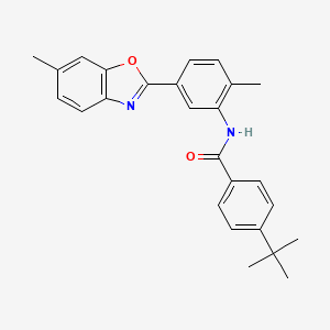 4-tert-butyl-N-[2-methyl-5-(6-methyl-1,3-benzoxazol-2-yl)phenyl]benzamide