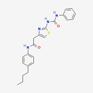 N-(4-butylphenyl)-2-(2-(3-phenylureido)thiazol-4-yl)acetamide