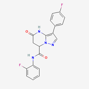 N-(2-fluorophenyl)-3-(4-fluorophenyl)-5-hydroxy-6,7-dihydropyrazolo[1,5-a]pyrimidine-7-carboxamide