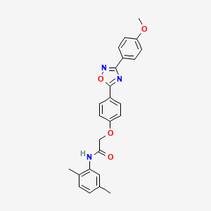 molecular formula C25H23N3O4 B11291512 N-(2,5-dimethylphenyl)-2-{4-[3-(4-methoxyphenyl)-1,2,4-oxadiazol-5-yl]phenoxy}acetamide 